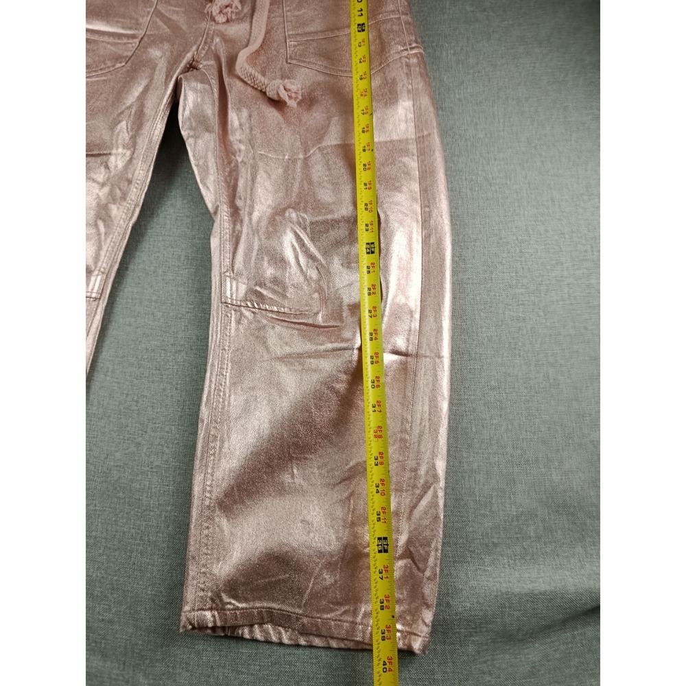 We The Free People Moxie Bubblegum Pink Metallic Barrel Jeans Womens 30 - Picture 13 of 13